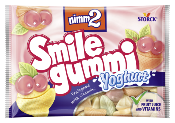 nimm2 Smilegummi Yoghurt - Ovocné želé s jogurtem z odstředěného mléka a vitaminy