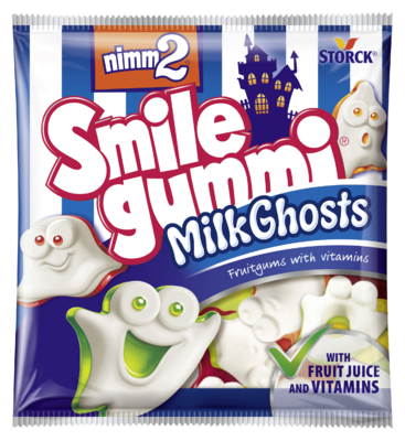 nimm2 Smilegummi MilkGhosts - Ovocné želé s odstředěným mlékem a vitaminy