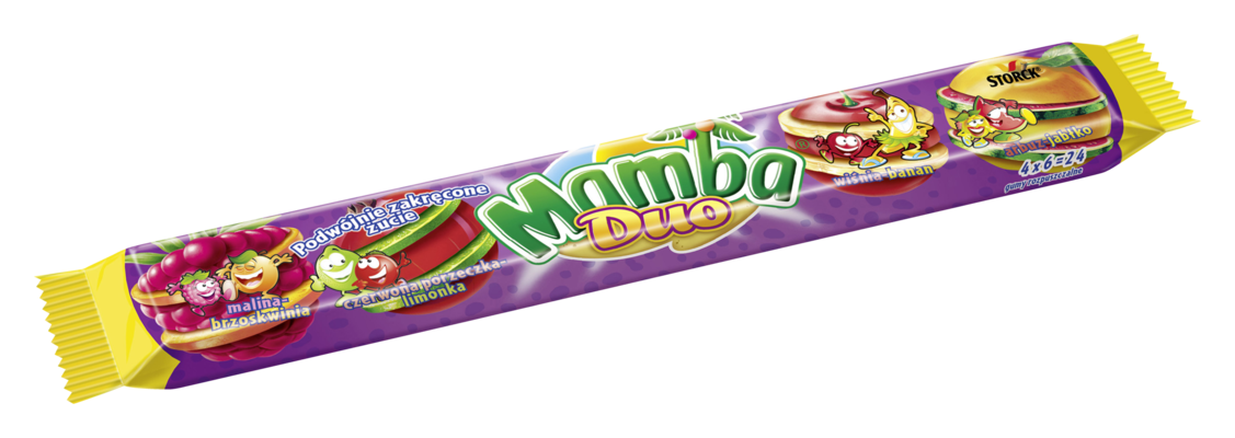 Mamba DUO - Karamely s ovocnou příchutí - cukrovinka.