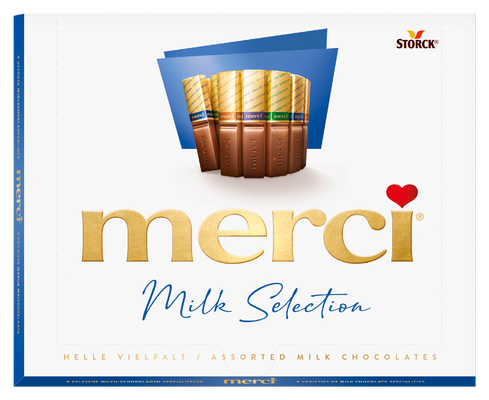 merci Milk Variety 250g - Filled and unfilled speciality chocolates.