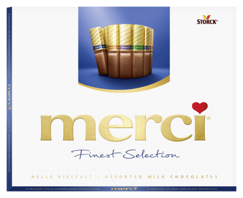 merci Finest Selection melk 250g - Gevulde en niet-gevulde chocoladespecialiteiten.