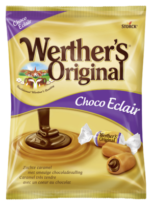 Werther's Original Choco Eclair - Zachte carameltoffees gevuld met chocolade-crèmevulling (25%)
