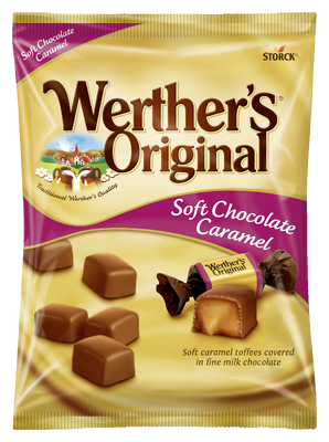 Werther's Original Soft Chocolate Caramel - Carameltoffees omhuld met melkchocolade (30%)