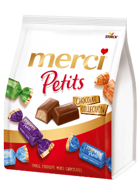 merci Petits Chocolate Collection 225g - Assortiment de spécialités de chocolats non-fourrés et fourrés.