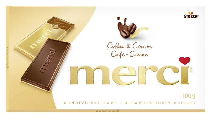 merci Barres de Chocolat Café-Crème 100g - 