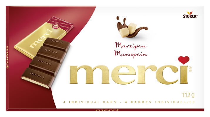 merci Barres de Chocolat Massepain 112g - Massepain.