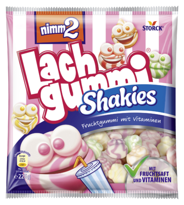 nimm2 Lachgummi Shakies - Gommes fruitées, avec des vitamines et du lait écrémé