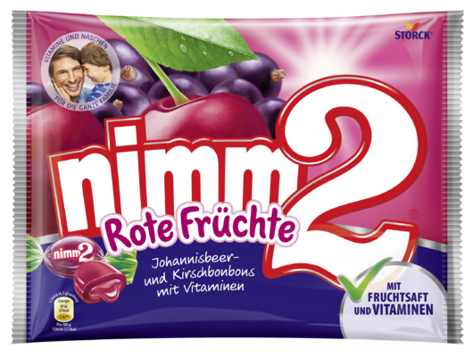 nimm2 Fruits rouges - Bonbons fourrés et fruités, avec des vitamines