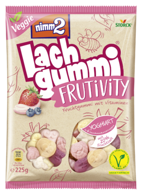 nimm2 Lachgummi Frutivity Joghurt - Fruchtgummi mit Vitaminen und Magermilchjoghurt