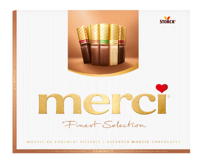 merci Finest Selection Mousse au Chocolat Vielfalt 210g - Schokoladen-Spezialitäten mit Mousse-Füllungen (40%)
