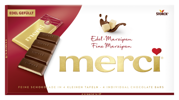 merci Tafelschokolade Edel-Marzipan - Edel-Zartbitterschokolade mit Edel-Marzipan Füllung (38%)