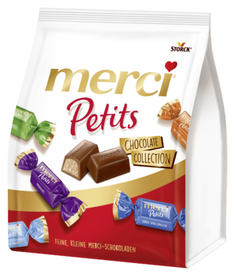 merci Petits Chocolate Collection - Mischung von nicht gefüllten und gefüllten Schokoladen-Spezialitäten.