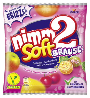nimm2 soft Brause - Brausegefüllte Fruchtkaubonbons mit Vitaminen