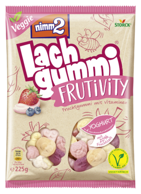 nimm2 Lachgummi Frutivity Yoghurt - Fruchtgummi mit Vitaminen und Magermilchjoghurt