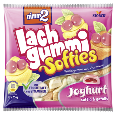 nimm2 Lachgummi Softies Joghurt - Weiche, gefüllte Fruchtgummis mit Vitaminen und Magermilchjoghurt