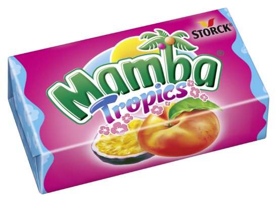 Mamba Tropics Pfirsich Maracuja - Kaubonbons mit Fruchtgeschmack
