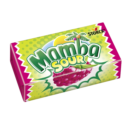 Mamba Sour Himbeere - Kaubonbons mit Fruchtgeschmack