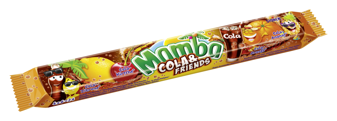 Mamba Cola & Friends Stange - Kaubonbons mit Cola- und Fruchtgeschmack