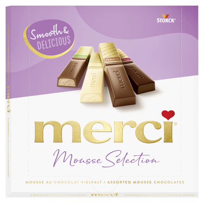 merci Finest Selection Mousse au Chocolat 165g - Schokoladen-Spezialitäten mit Mousse-Füllungen (40%).