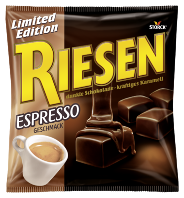 RIESEN Espresso Geschmack - Schokokaramell in kräftiger Schokolade (30%) mit Espresso Geschmack