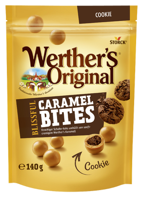 Werther's Original Blissful Bites Chocolate Cookie - Karamell-Konfekt gefüllt mit knusprigem Schokoladen-Gebäck (21%)