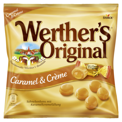 Werther's Original Caramel & Crème - Sahnebonbons mit Karamellcremefüllung (24%)