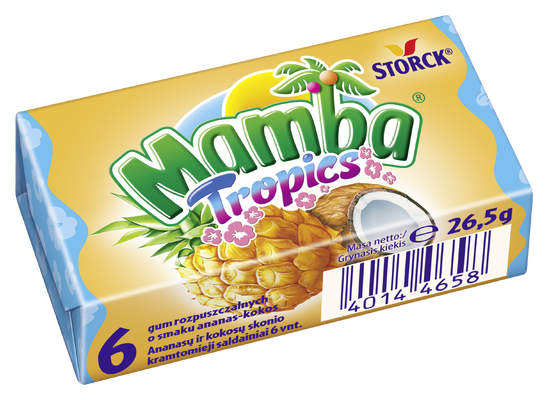 Mamba Tropics ananas-kokos 26,5g - Gumy rozpuszczalne o smakach owocowych