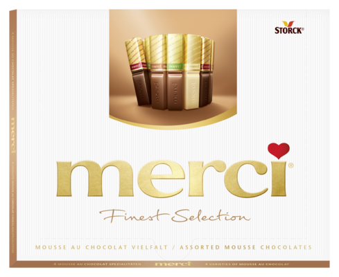 merci Finest Selection odabir Mousse specijaliteta 210g - Čokoladni specijaliteti punjeni s mousse kremom (40%).