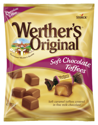 Werther's Original Soft Chocolate Toffees - Karamelky celomáčané v mliečnej čokoláde (30 %)