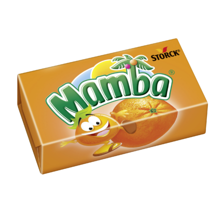 Mamba apelsin - Sega kolor/Tygge karameller med fruktsmak/frugtsmag