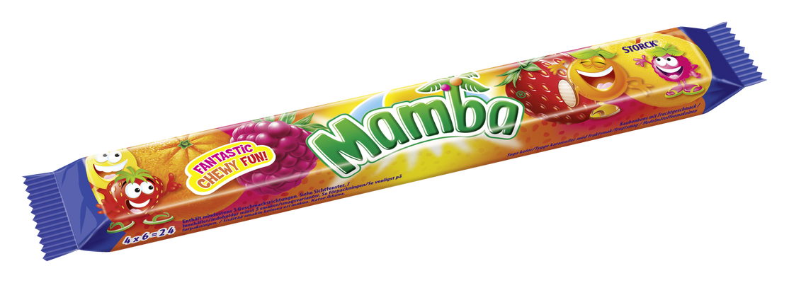 Mamba Stycksak - Sega kolor/Tygge karameller med fruktsmak/frugtsmag