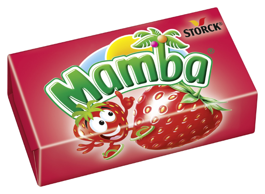 Mamba jordgubb - Sega kolor/Tygge karameller med fruktsmak/frugtsmag