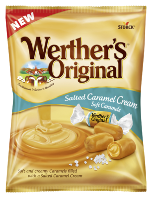 Werthers Original Salted Caramel - Gräddkolor/Flødekarameller med lätt saltad krämfyllning/cremefyld (25%)